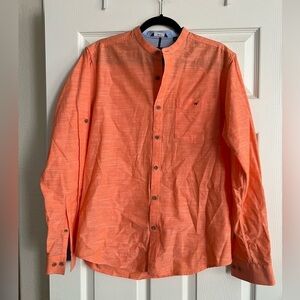 Wills Sport | Men's Orange Button Down Slim Fit Premium Compact Cotton Sz 15 3/4